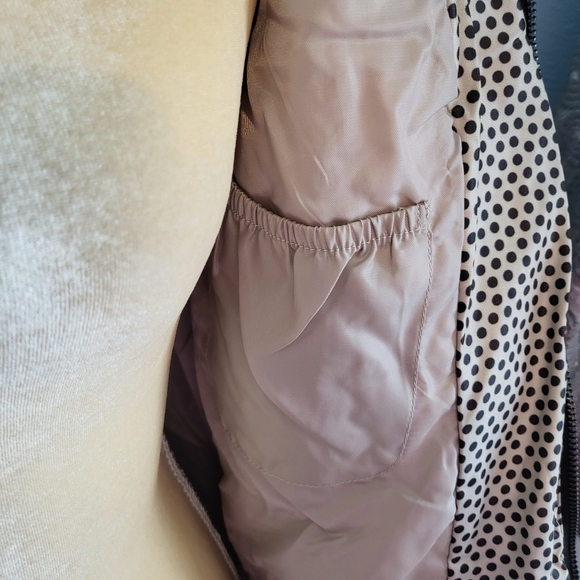 Long puffer winter 2 tone polka dot jacket/coat - Picture 12 of 15